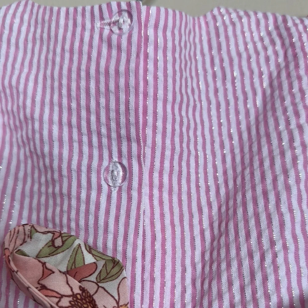 Rare Editions Pink and White Ruffled Tiered Sundress